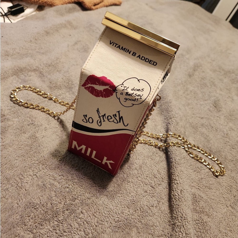 Betsy Johnson milk carton crossbody
